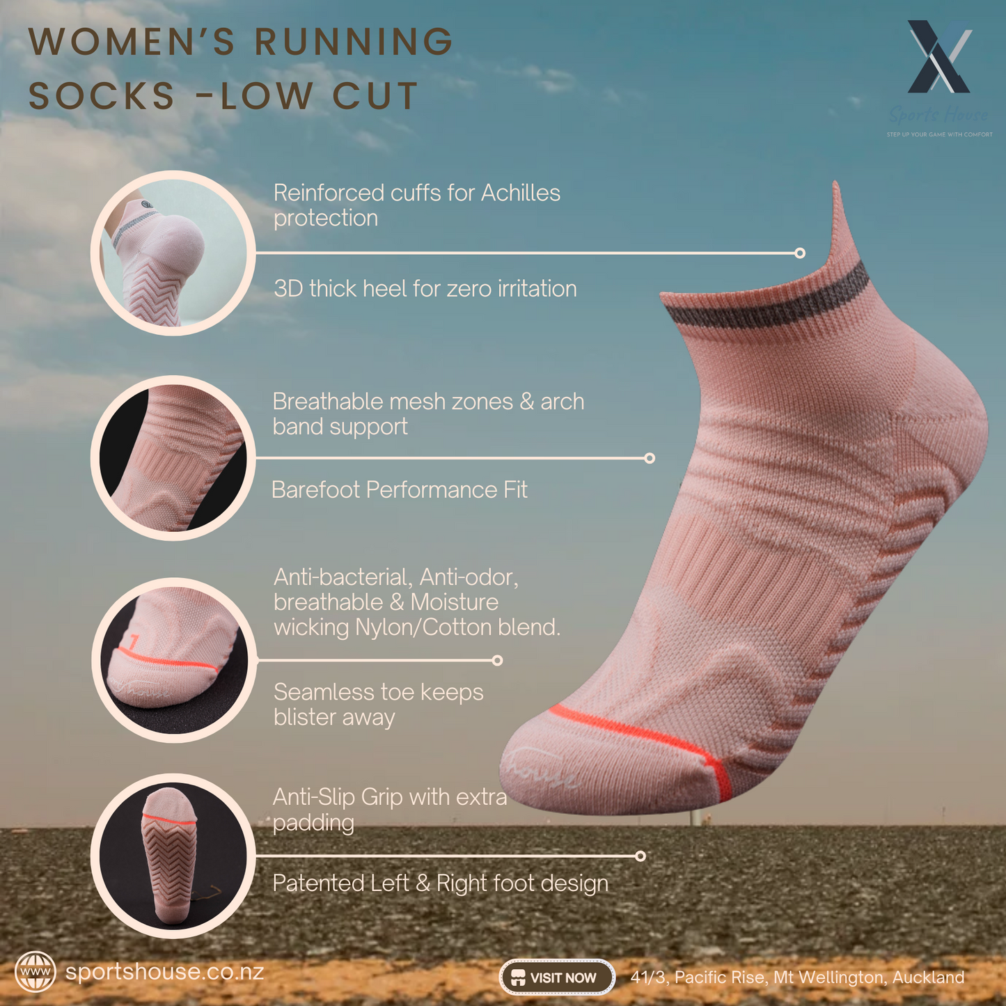 Women's Running Low Cut Socks