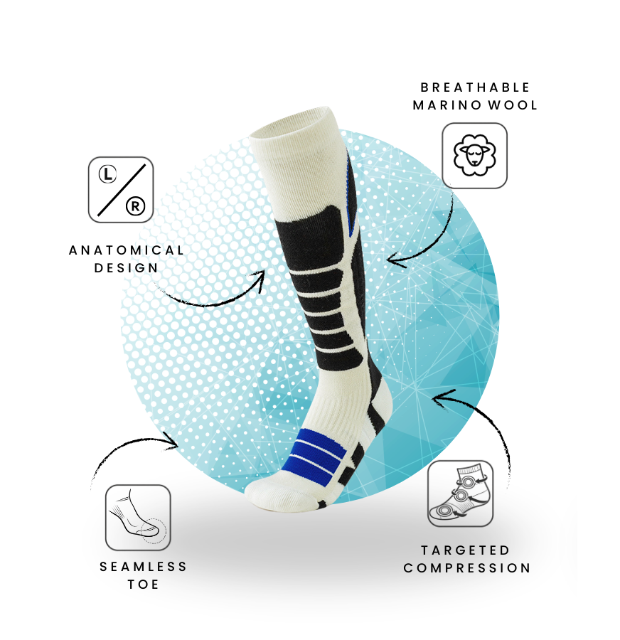 Sports house NZ men ski socks with marino wool