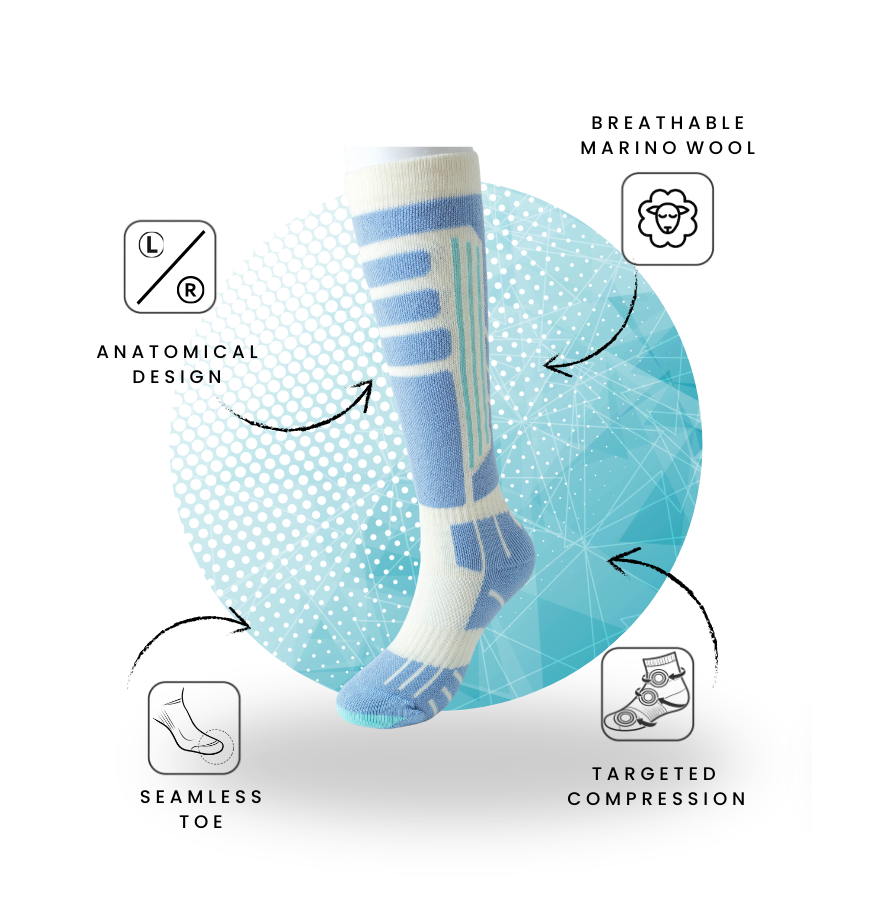 Sports house NZ women ski socks with marino warmth