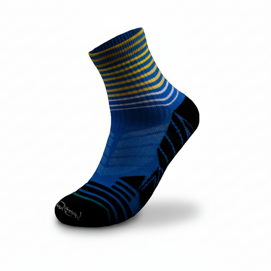 Mid crew cycling socks blue and orange lightweight bike socks NZ