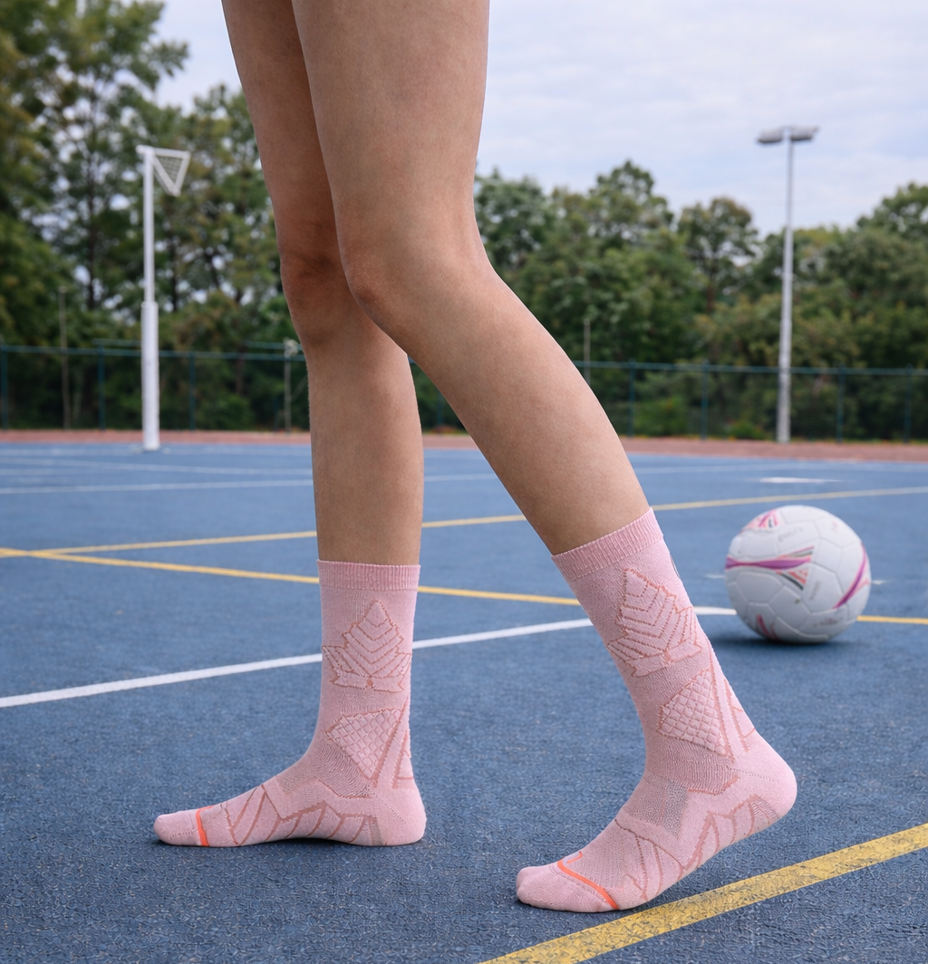 Sports house NZ netball socks with blister free and extra padding with anti slip grip 
