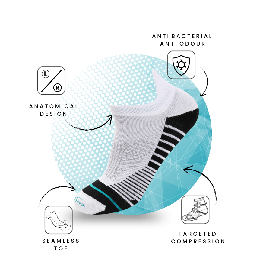 sports house NZ low cut running socks with extra grip