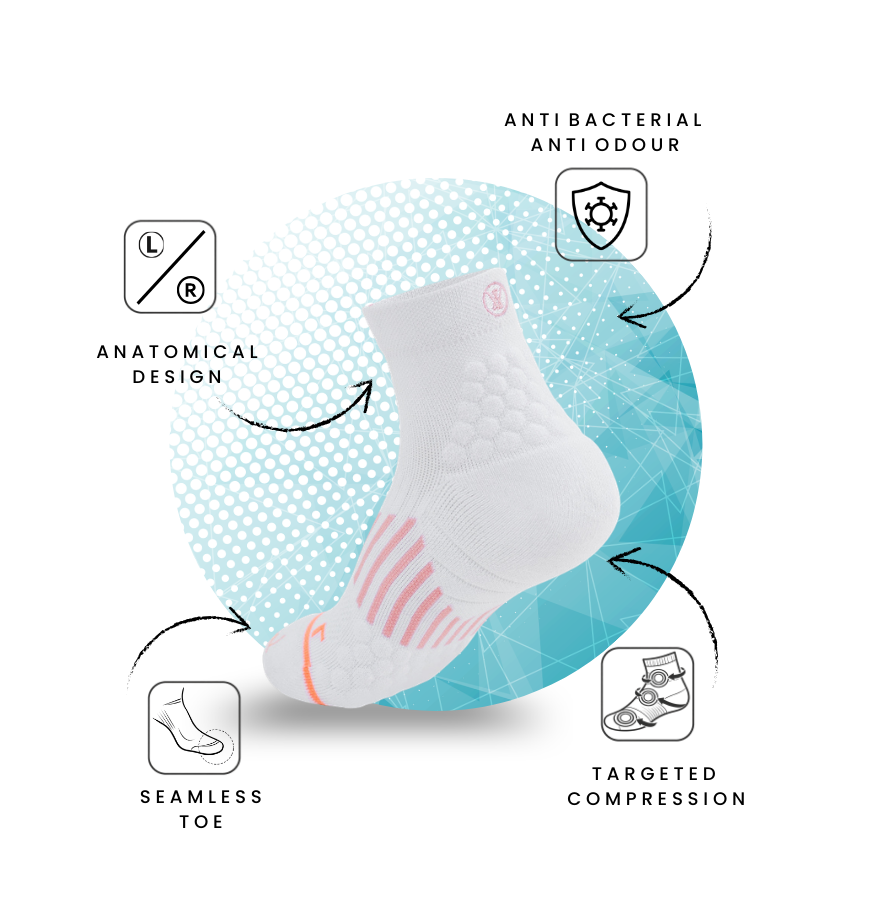 sports house women gym socks with anti blister 