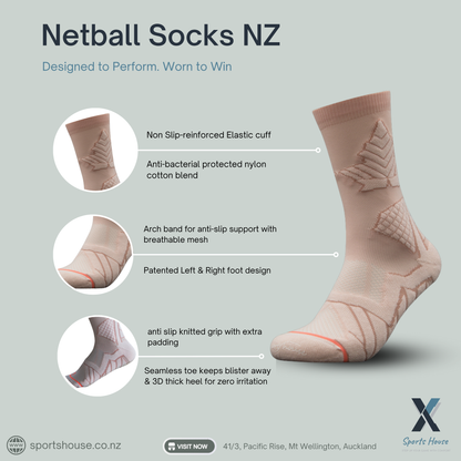 SportsHouse NZ premium netball socks designed for comfort and performance