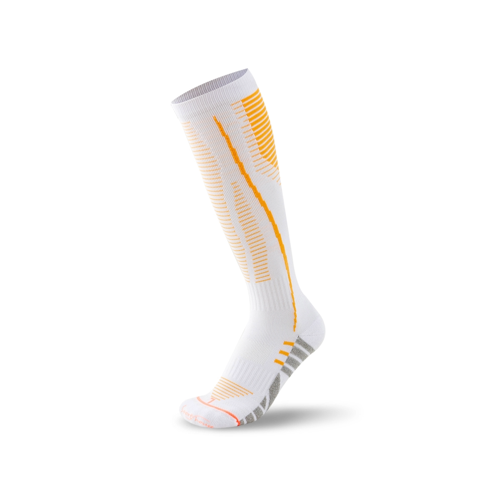 Women’s knee high football socks with compression and padded cushioning